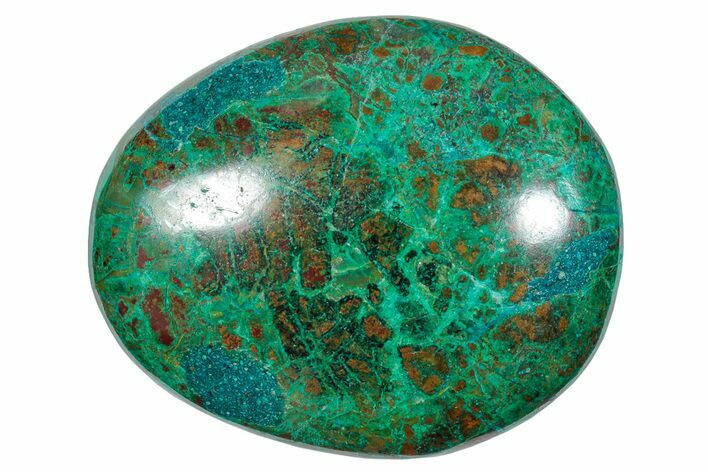 Polished Chrysocolla and Malachite Palm Stone - Peru #258678